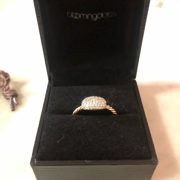 David Yurman Rose Gold Pave Ring - Picture 1 of 5